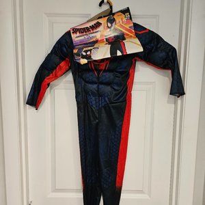Child's Miles Morales/Spin Spiderman Jumpsuit Halloween Costume Size Small (4-6)